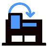 Building with clockwise refresh arrow